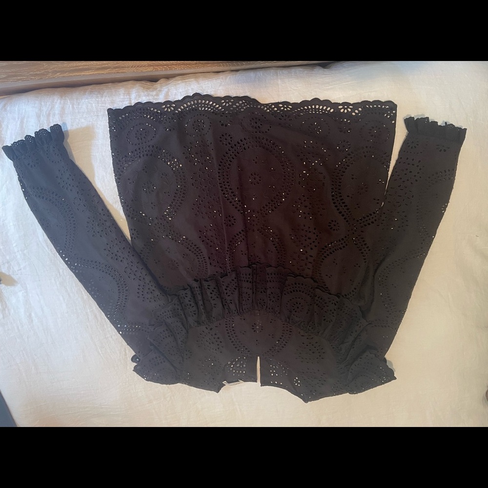 Love shack fancy eyelet top, size large